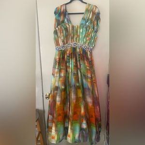 Slightly Worn Multi Color Maxi Dress Size XL